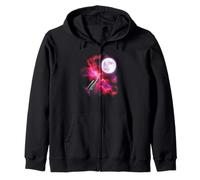 Hunting gun howling at the moon pink purple Zip Hoodie