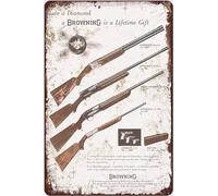 Hunting Gun Metal Tin Sign Like A Diamond A Browning Is A Lifetime Gift Vintage Poster Bar Man Cave Hunting House Living Room Bathroom Kitchen Home Art Wall Decoration Card Gift 8x12 Inch