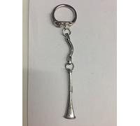 Hunting Horn PP-E15 Horse & Equestrian made of fine English Pewter on a snake keyring