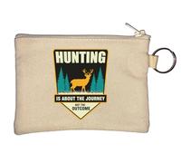 Hunting is About The Journey Not The Outcome Key Chain Coin Purse Beige