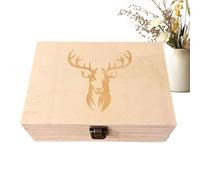Hunting Memory Box | Vintage Display Case with Deer Pattern | Small Decorative Box with 20 Shell Casing Slots | for Father Grandpa Boyfriend Husband