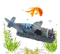 Hunting Plane Decoration, Aquarium Accessories, Aquarium Toys, Creative Aquarium Decorations | Underwater Ruins Aquarium Decoration | Multifunctional Ornaments for AC