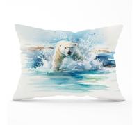 Hunting Polar Bear Watercolour Cushions Warren Reed - Designer Brown 60cm x 60cm