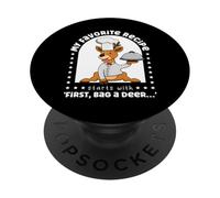 Hunting Recipe Humor Hunter Deer Season Cook Outdoor Chef PopSockets Adhesive PopGrip