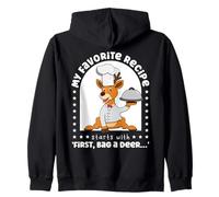 Hunting Recipe Humor Hunter Deer Season Cook Outdoor Chef Zip Hoodie