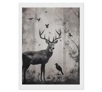 Hunting Silhouette of Deer Diamond Painting Kits for Adults Beginners 12x16 Full Drill Diamond Art with DIY Tools Square 5D Diamonds Dots Crafts Gem Art Paint by Diamonds for Home Wall Decor Relaxin