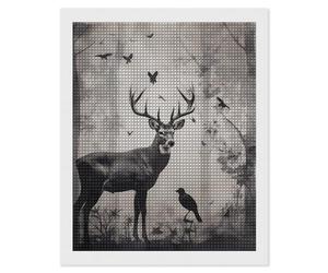 Hunting Silhouette of Deer Diamond Painting Kits for Adults Beginners 16x20 Full Drill Diamond Art with DIY Tools Square 5D Diamonds Dots Crafts Gem Art Paint by Diamonds for Home Wall Decor Relaxin