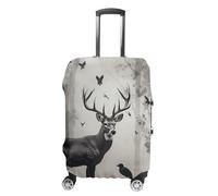Hunting Silhouette of Deer Luggage Cover, Elastic Luggage Protector Fits 19-32in Suitcases, Washable & Anti-Scratch Suitcase Cover for Men Women, style, Small, Classic