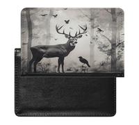 Hunting Silhouette of Deer Passport Holder Passport Wallet Document Organizer Protector PU Leather Card Slot Travel Accessories