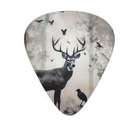 Hunting Silhouette Of Deer Print Guitar Picks Personalized Novelty Guitar Plectrums For Electric Guitar Acoustic Guitar 12 Pack