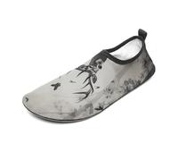 Hunting Silhouette of Deer Water Shoes for Men Women, Lightweight Stretch Swim Shoes with Anti-Slip Rubber Sole, Quick-Dry Aqua Socks for Pool, Beach, Surfing, Style, 14 Women/14 Men