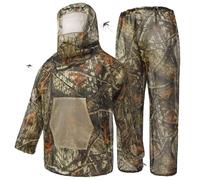 Hunting Suit - Fly Proof Mesh Hooded Breathable Outfit, Lightweight Protective Unisex Apparel, Ventilated Body | Full Coverage Poncho Design, Camping Hiking Outdoor Gardening Exploration Garment