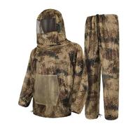 Hunting Suit - Fly Proof Mesh Hooded Breathable Outfit, Lightweight Protective Unisex Apparel, Ventilated Body | Full Coverage Poncho Design, Camping Hiking Outdoor Gardening Exploration Garment