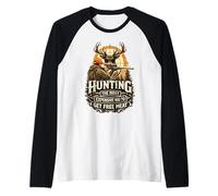 Hunting The Most Expensive Way to Get Free Meat Funny Hunter Raglan Baseball Tee