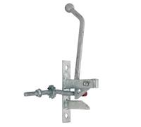 Hunting Type Self-Locking Auto Gate Catch Kit, Heavy Duty Galvanised Steel Gate Latch with Cranked Striker & Fixings, Field, Farm & Garden Gates