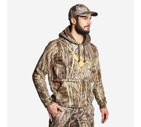 Hunting Warm Hooded Sweatshirt 500 - Wetland Camouflage