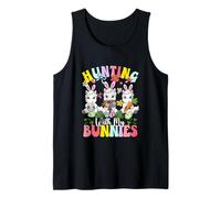 Hunting with My Bunnies Three Easter Horses Farmer Kids Tank Top