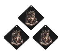 Hunting Wolf Funny Car Air Fresheners 3pcs Long Lasting Scent Automotive Hanging Scented Cards Tablets