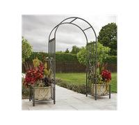 Greenhurst ARBOUR WITH PLANTERS One Size Black