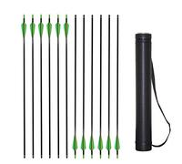 Huntingdoor 12 Pcs 31Inch Hunting Arrow Archery Carbon Arrows Target Practice Arrow with Telescopic Arrow Quiver Holder Case (Green)