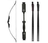 Huntingdoor 57" Takedown Recurve Bow Double Arrow Rest Design,Black Longbow for Right Hand & Left Hand Archer,Archery Hunting Bow for Beginner Training Shooting Target Practice