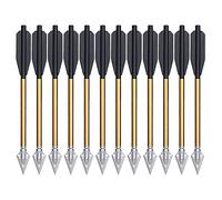 Huntingdoor 6.3" Aluminum Crossbow Bolt with Replaceable Broadhead High Precision Target Crossbow Hunting Arrow Archery Arrows for 50-80 LB Pistol Crossbow (12 pieces)