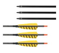 Huntingdoor 6 Pcs Archery Hunting Arrows 31" Carbon Fiber Target Arrows 400 Spine with 4" True Feathers Replaceable Broadhead Nock Rotatable for Practice Recurve Bow Compound Bow Longbow Arrows