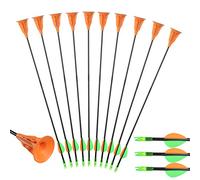 Huntingdoor Archery Suction Cup Arrows Fiberglass Fletched Vanes with Safe Fixed Suction Cup for Kids Youth Beginner for Target Practice Game (10 pcs)