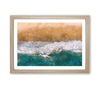 Huntington Beach California Painting Framed Print | A2 Oak Framed Wall Art | Ready to Hang | Modern Beach Picture | Living Room Bedroom Lounge Office