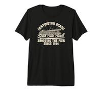 Huntington Beach South Side Swell Shooting The Pier 1914 Premium T-Shirt