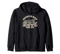 Huntington Beach South Side Swell Shooting The Pier 1914 Zip Hoodie