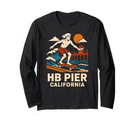 Huntington Beach Surf HB Pier California Vintage Mens Beach Long Sleeve T-Shirt