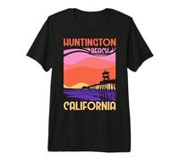 Huntington Beach Vacation Holiday USA Flag Premium T-Shirt