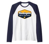 Huntington West Virginia Retro Badge Jewel City WV Local Raglan Baseball Tee