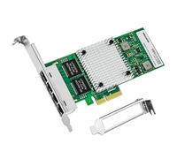 HUNTION Gigabit Network Card, 10/100/1000Mbps Quad-Ports RJ45 Copper Ethernet Adapter, with Intel I350 Chip, PCI-Express X4 NIC Support Windows Server/Linux/VMware,Compare to Intel I350-T4