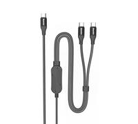 Huntkey USB C Cable Fast Charging Cords 140W Max, 5FT 2-in-1 Braided USBC Splitter for MacBook Air/Pro, iPhone 17/16/15 Pro, Plus, Pro Max, iPad and More