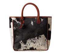 Huntley Equestrian Hair On Hide Premium Leather Tote Handbag Top Soft Handle Purse Interior Zipper Compartment, Cowhide