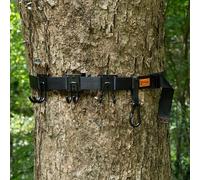 HUNTNEXCOR Treestand Strap Gear Hangers - Tree Stand Safety Harness - Bow Hanger Strap for Tree - Hunting Saddle Kit - Treestand Accessories with Galvanized Metal Hooks
