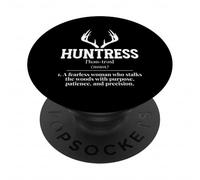 Huntress noun Outdoors Female Hunter PopSockets Adhesive PopGrip