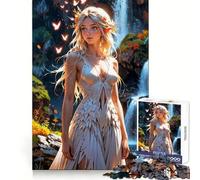 Huntress of Crystal Realm Jigsaw Puzzle for Adults 1000 Pieces Cognitive Train Clear Tone Pattern Assemble Birthday Art Gift (38x52cm)
