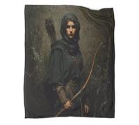 Huntress with Short Bow Blankets,19th Century Style Soft And Lightweight All Season Throws,Bedding for Kids And Adults,for Picnics,Travel,Home Decoration,70x80inch(180x200cm)
