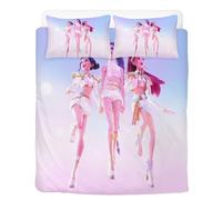 Huntrix Children's Bed Linen 135 x 200 cm KPop Demon Hunters Microfibre Duvet Cover Bedroom Decoration Bedding Sets Pillowcase Set of 3 Daughter Gifts (Mira)