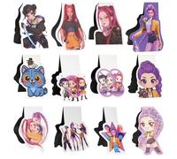 Huntrix Magnetic Bookmark Set, 12 Pieces Demon-Hunters Magnetic Bookmarks, Reading Accessories for Teenagers and Girls for Back to School, Anime Party Bags, Small Gifts for Teachers and Students