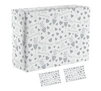 Hunts England - 1 Sheet Of 60th Diamond Wedding Anniversary Wrapping Paper - Includes 2 Gift Tags - Iconic Collection - For Husband, Wife, Couple, Friends, etc. - 60 Years