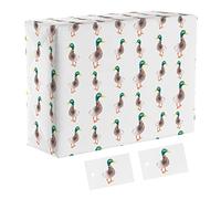 Hunts England - 1 Sheet Of Duck Birthday Fun Wrapping Paper For Him Or Her - Includes 2 Gift Tags - Countryside Collection - Animal Gift Wrap For Boys, Girls, Kids, Men, Women, etc.
