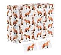 Hunts England - 1 Sheet Of Fox Birthday Fun Wrapping Paper For Him Or Her - Includes 2 Gift Tags - Countryside Collection - Animal Gift Wrap For Boys, Girls, Kids, Men, Women, etc.