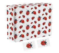 Hunts England - 1 Sheet Of Ladybug Birthday Fun Wrapping Paper For Him Or Her - Includes 2 Gift Tags - Countryside Collection - Gift Wrap For Boys, Girls, Kids, Men, Women, etc.