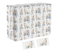 Hunts England - 1 Sheet Of Polar Bear Birthday Fun Wrapping Paper For Him Or Her - Includes 2 Gift Tags - Iconic Collection - Animal Gift Wrap For Boys, Girls, Kids, Men, Women, etc.
