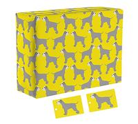 Hunts England - 1 Sheet Of Schnauzer Dog Birthday Fun Wrapping Paper For Men/Women - Includes 2 Gift Tags - Folded Gift Wrap - Iconic Collection - For Son, Daughter, Mum, Wife, etc.