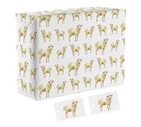 Hunts England - 1 Sheet Of Sheep Birthday Fun Wrapping Paper For Him Or Her - Includes 2 Gift Tags - Countryside Collection - Animal Gift Wrap For Boys, Girls, Kids, Men, Women, etc.